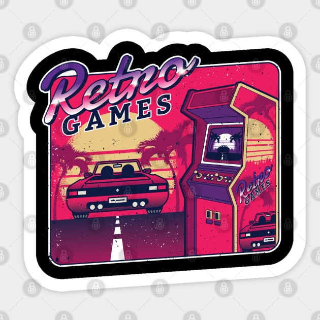 Retro gaming 80 s Style Arcade Retrogaming Sticker TeePublic